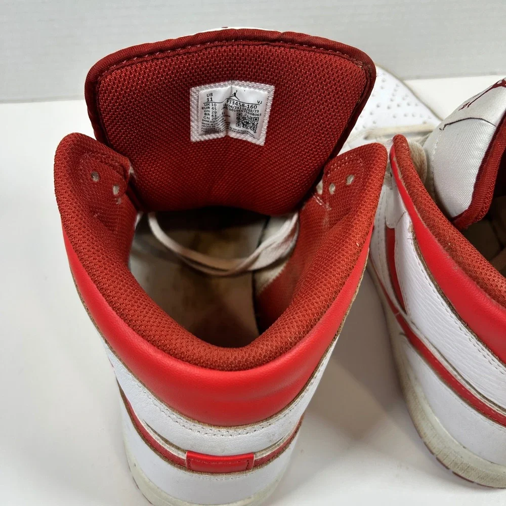 Nike Shoes Mens 11 White Air Jordan 1 Mid SE  Lobster Dune Red FJ3458-160